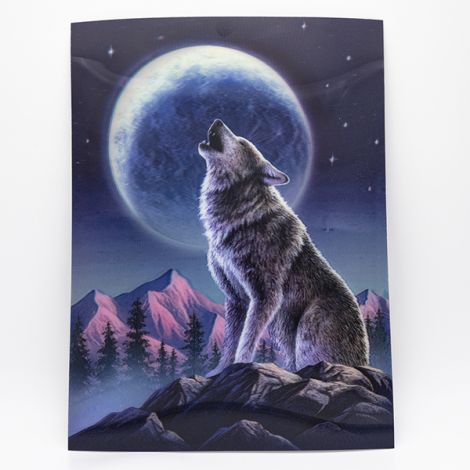 Poster 3D "Loup & Lune"