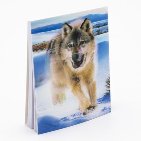 Bloc note 3D "Loup dans la neige"