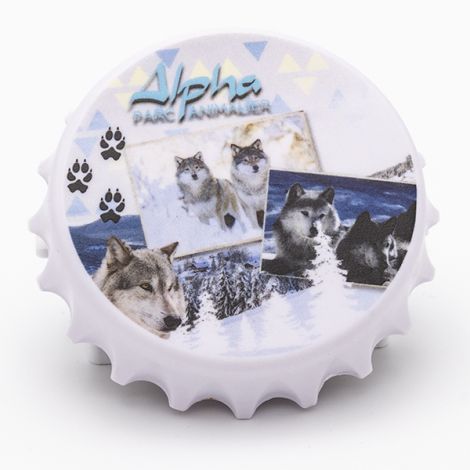 Magnet décapsuleur loup hiver Alpha