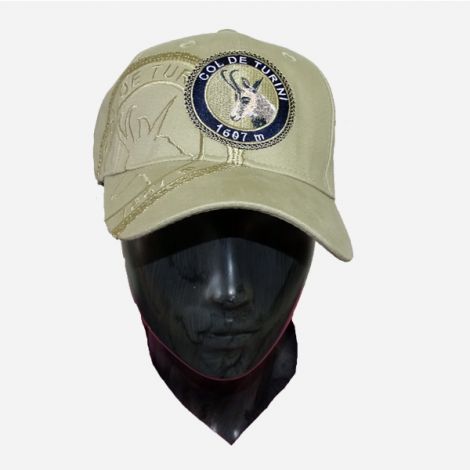 Casquette Turini - beige écusson bleu