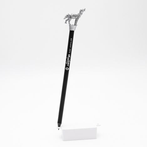 Crayon de papier Loup métal Argent Alpha