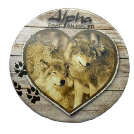Dessous de plat "Loup coeur bois"