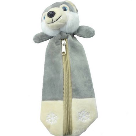 Trousse peluche loup